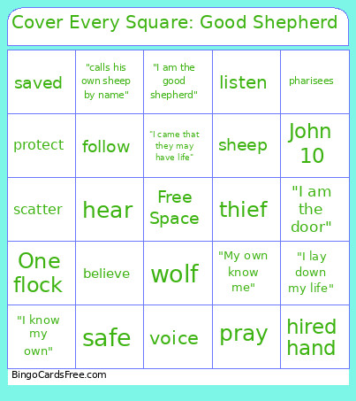 Cover Every Square: Good Shepherd Bingo Card