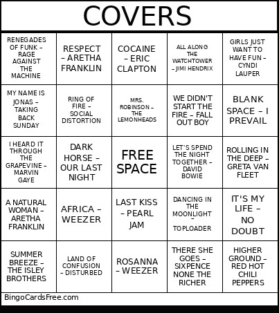 COVERS Bingo Card