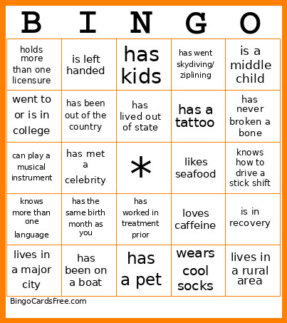 Coworker Bingo Card