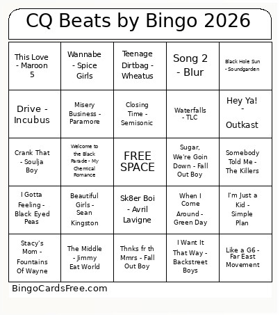 CQ Beats By 2026 Bingo Card