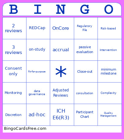 CQMP Bingo Card