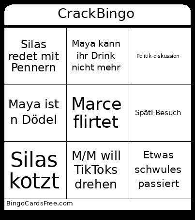 Crack Bingo Card