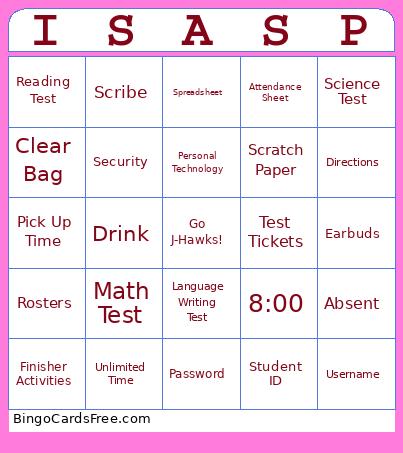 Creation Bingo Card