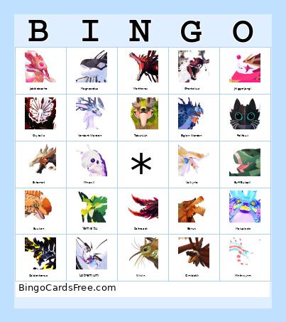 Creatures of Sonaria Bingo