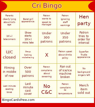 Cri bingo 2025