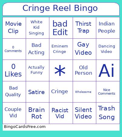Cringe Reel Bingo Card 2