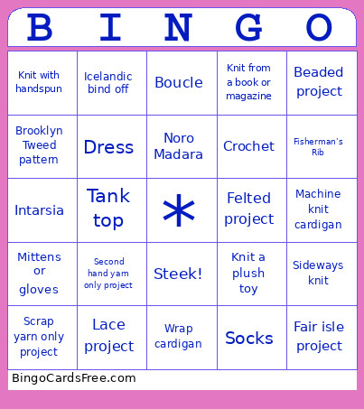 Crochet #1 Bingo Card