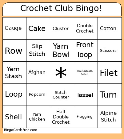 Crochet Club ! Bingo Card