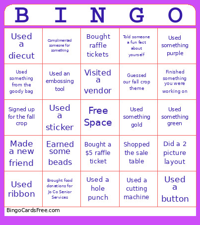 Crop 'Til You Drop Bingo Card