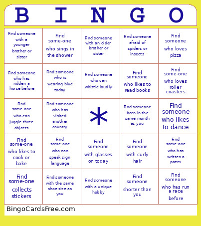 Cross Functional People Bingo Card