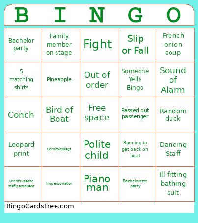 Cruise Bingo