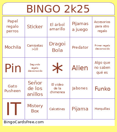 Crystal & Angel 2025 Bingo Card