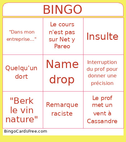 CS Le Vin En S'amusant Bingo Card