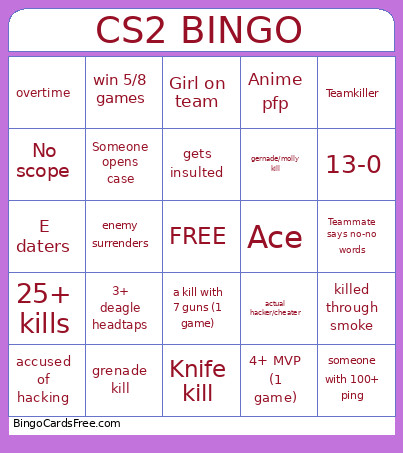 Cs2 Meow Fr Bingo Card