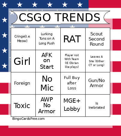 CSGO TRENDS Bingo Card