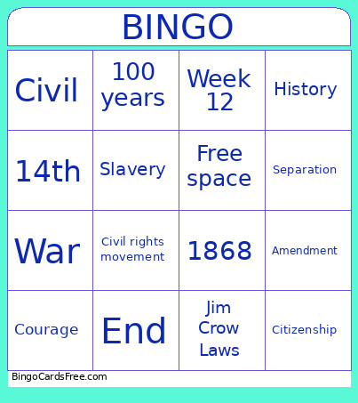 CSH History Bingo Card