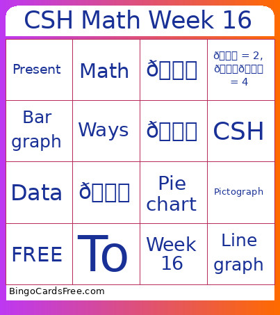 CSH Math Week 16 Bingo Card