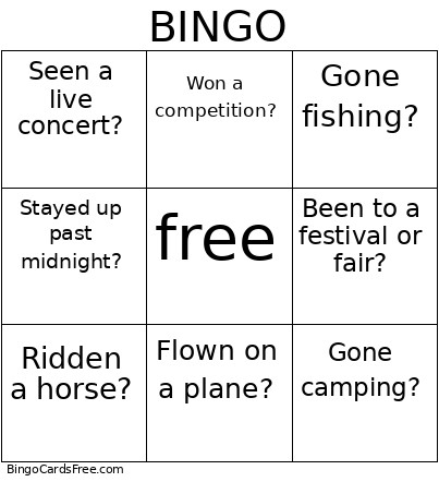 CSIV Spring Bingo Card