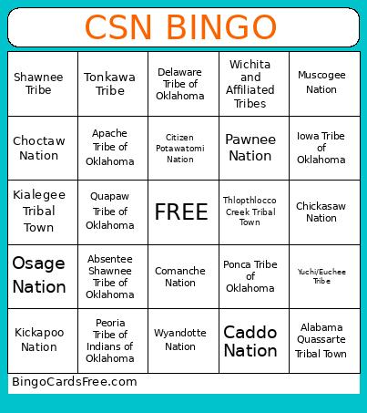 CSN Bingo Card