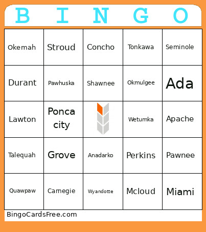 CSN Tribal Headquarters Bingo Card