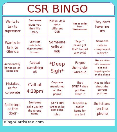 CSR Bingo