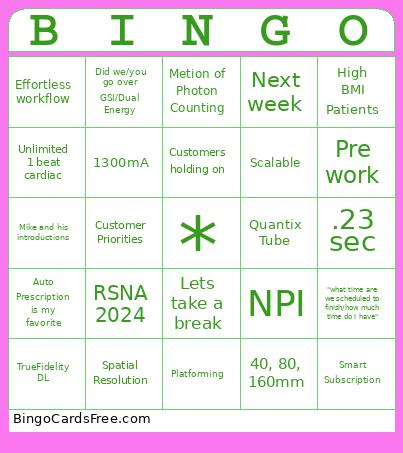CT 100 Bingo Card