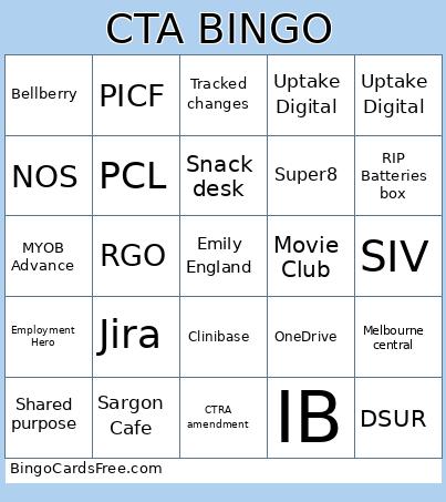 CTA BINGO