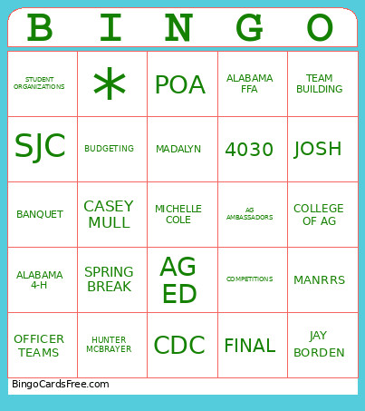 CTCT 4030 Bingo Card