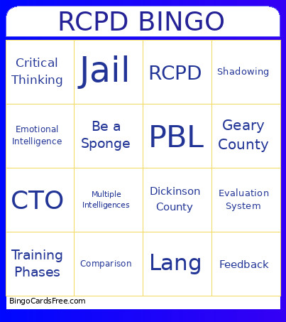 CTO Program Bingo Card