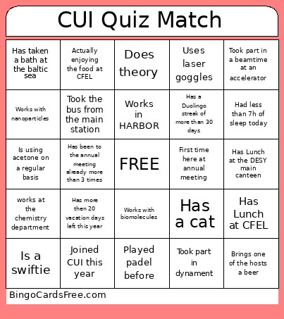 CUI Annual Meeting Bingo Card