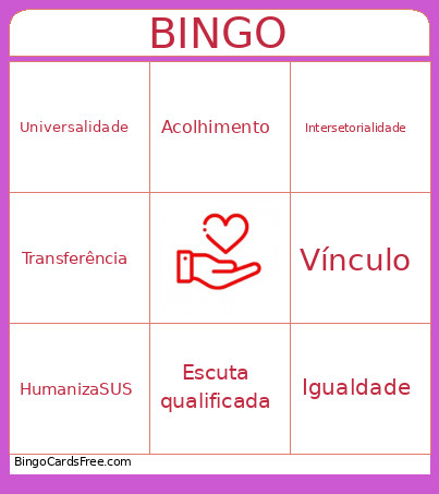 Cuidado Humanizado Bingo Card