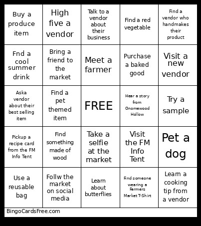 Culpeper Downtown FM Bingo Card