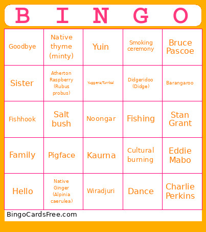 CULTURE Bingo Card