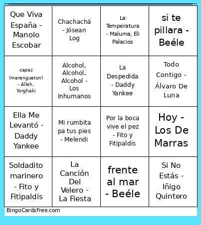 Cumple Cuchi Bingo Card