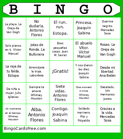 Cumpleaños Bingo Card