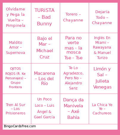 Cumpleaños Bingo Card