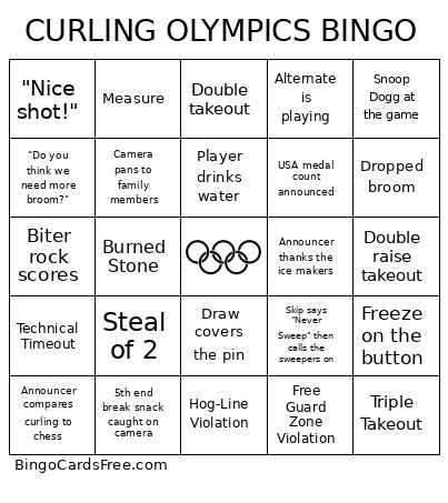 CURLING OLYMPICS Bingo Card