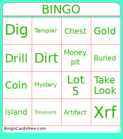 Curse Bingo Card