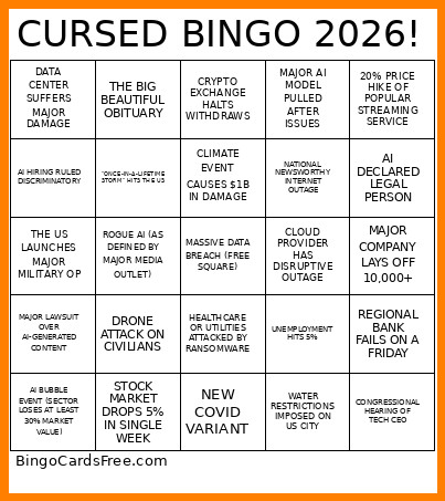 CURSED 2026! Bingo Card