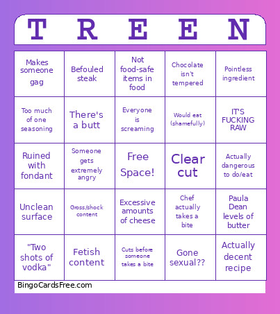 Cursed Video Bingo Card