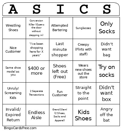 Customer Bingo Card