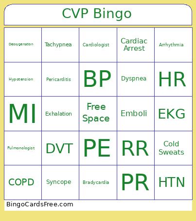 CVP Bingo Card