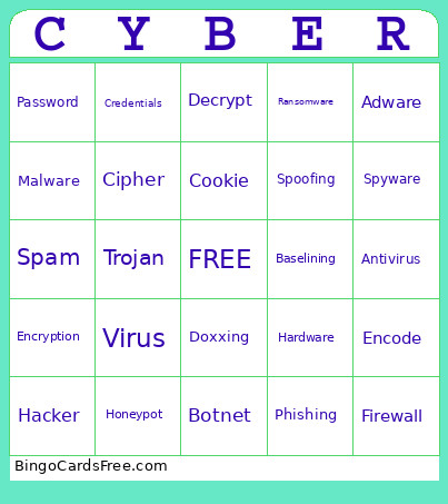 Cyber Bingo Card