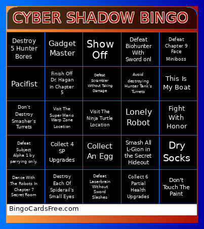 CYBER SHADOW Bingo Card 3