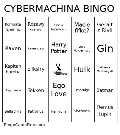 CYBERMACHINA Bingo Card