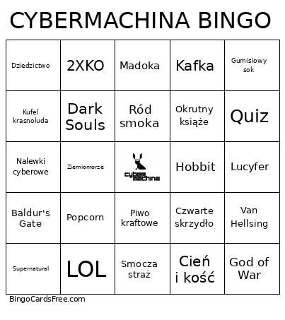CYBERMACHINA Bingo Card