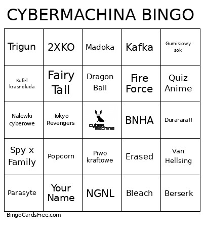 CYBERMACHINA Bingo Card