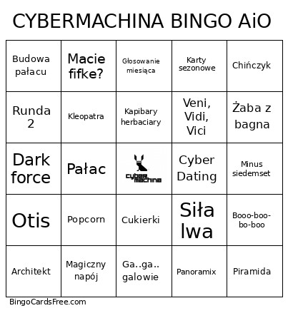 CYBERMACHINA AiO Bingo Card