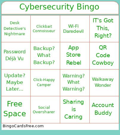 Cybersecurity Bingo
