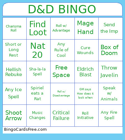 D&D Bingo Card